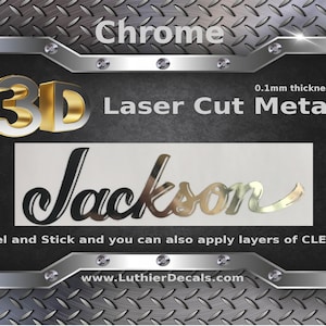 Jackson gitaar sticker 3D lasergesneden metalen kop restauratie sticker M38b