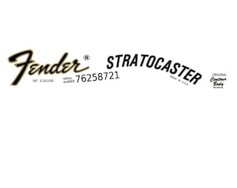 Fender Gitarre Aufkleber Kopfstock Restaurierung Waterslide Logo 150b