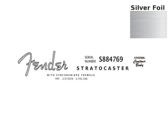Fender Stratocaster Guitar Decal Head stock Restoration Waterslide Logo 1s