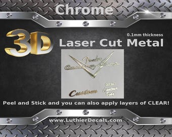Custom Shop Gitarren-Aufkleber 3d Laser-cut Metall Spindelstock Restaurierung Aufkleber M16b