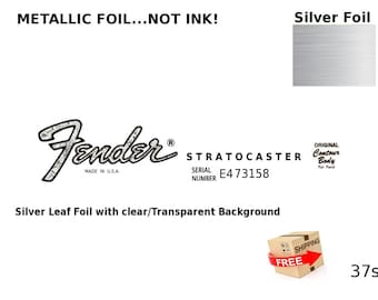 Fender Stratocaster Guitar Decal Head stock Restoration Waterslide Logo 37s
