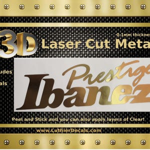 Ibanez Guitar Decal 3d Laser cut Metal Headstock Restoration sticker M29