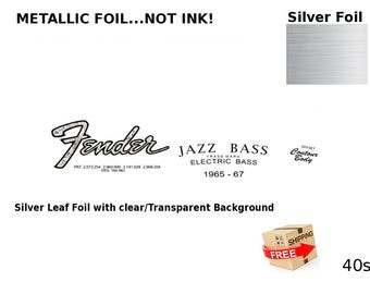 Fender Jazz Bass Guitar Decal Head stock Restoration Waterslide Logo 40s