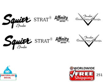 Squier Affinity Gitarre Aufkleber Kopfstock Restaurierung Waterslide Logo 251