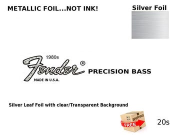 Fender Precision Bass Guitar Decal Head stock Restoration Waterslide Logo 20s