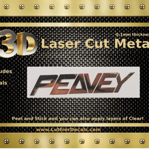 Peavey Guitar Decal 3d Laser cut Metal Headstock Restoration sticker M81