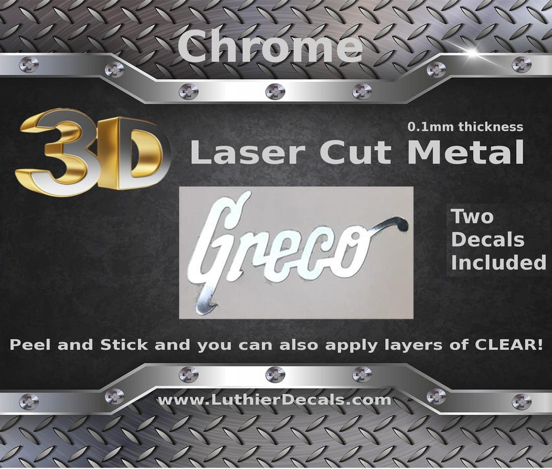 Greco SUPER SOUND 補修用デカール Greco ギター デカール 3D レーザーカット メタル ヘッドストック 修復