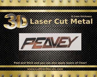 Peavey Guitar Decal 3d Laser cut Metal Headstock Restoration sticker M81b