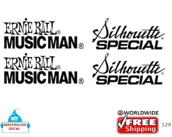 Musicman Silhouette Guitar Decal Head stock Restoration Waterslide Logo 129