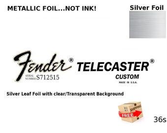 Fender Telecaster Guitar Decal Head stock Restoration Waterslide Logo 36s