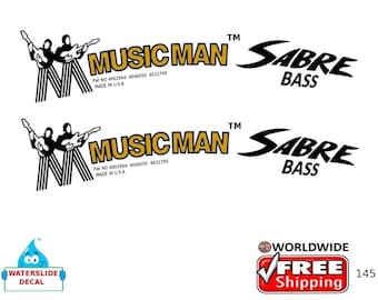 Musicman Sabre 2 Guitar Decal Head stock Restoration Waterslide Logo 145