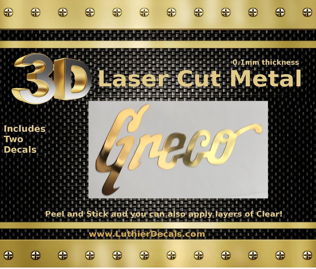 Paul Reed Smith Guitar Decal 3d Laser Cut Metal Headstock Restoration ...