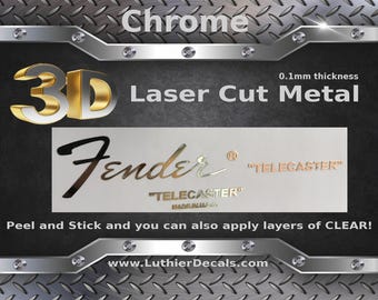 Calcomanía de guitarra Fender Telecaster cortada con láser en 3D para restauración de clavijero de metal M17b