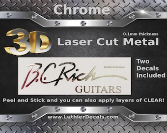 BC Rich Guitar Decal 3d Laser cut Metal Headstock Restoration sticker M58