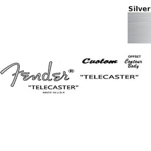Fender Telecaster Guitar Decal Head stock Restoration Waterslide Logo 12s