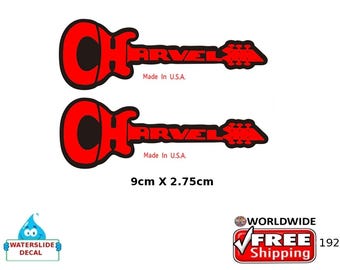 Calcomanía para guitarra Charvel con logotipo Waterslide para restauración de clavijero 192