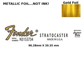 Fender Stratocaster Guitar Foil Decal Lefty Restoration Waterslide Logo 191g