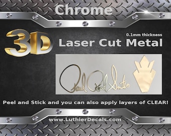 Paul Reed Smith Guitar Decal 3d Laser cut Metal Headstock Restoration sticker M11b