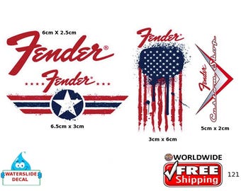 Fender Guitar Decal Head stock Restoration Waterslide Logo 121