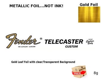 Fender Telecaster Guitar Decal Head stock Restoration Waterslide Logo 8g