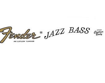 Fender Jazz Bass Guitar Decal Head stock Restoration Waterslide Logo 2b