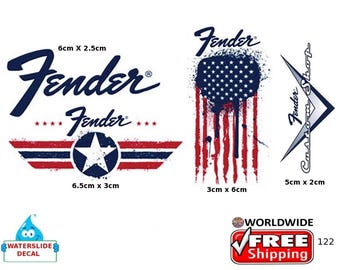 Fender Guitar Decal Head stock Restoration Waterslide Logo 122
