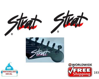 Calcomanía para guitarra Fender Strat Restauración de clavijero Logotipo Waterslide 184