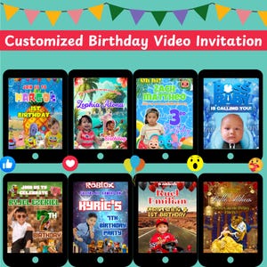 Customized invitations, Animated video invite, Personalized digital invitations, Birthday video invitations, Animation invitation for kids