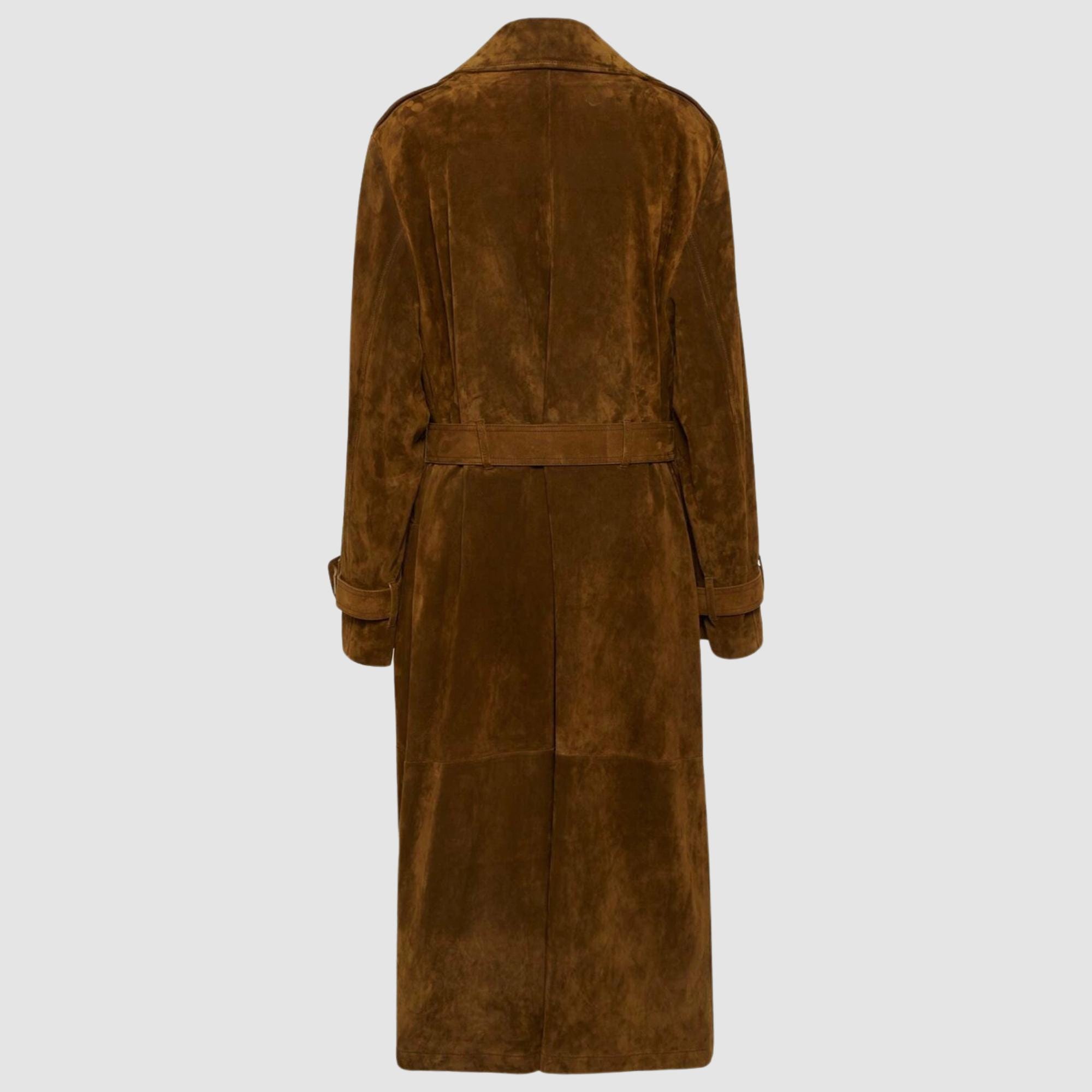 Women's Suede Belted Trench Coat