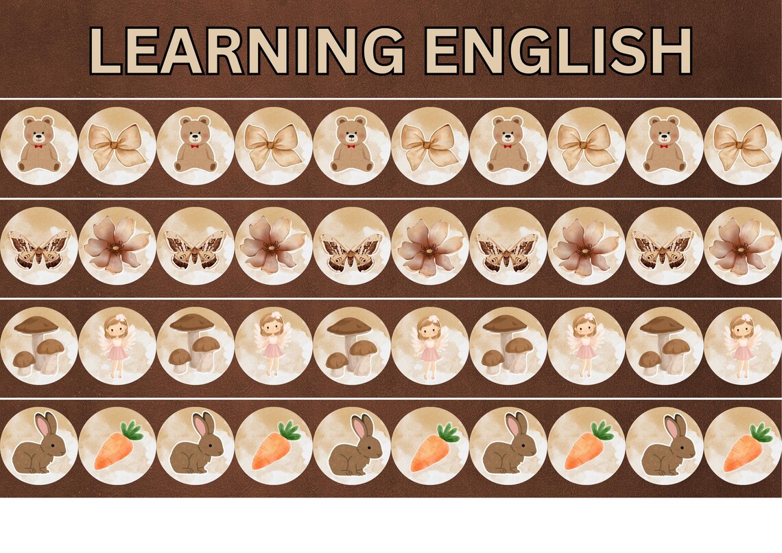 Printable Learning English Poster Set in PDF and PNG - Etsy