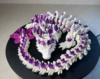 3D printed Cherry Blossom Dragon by Cinderwing3D, Articulated, 2-feet long