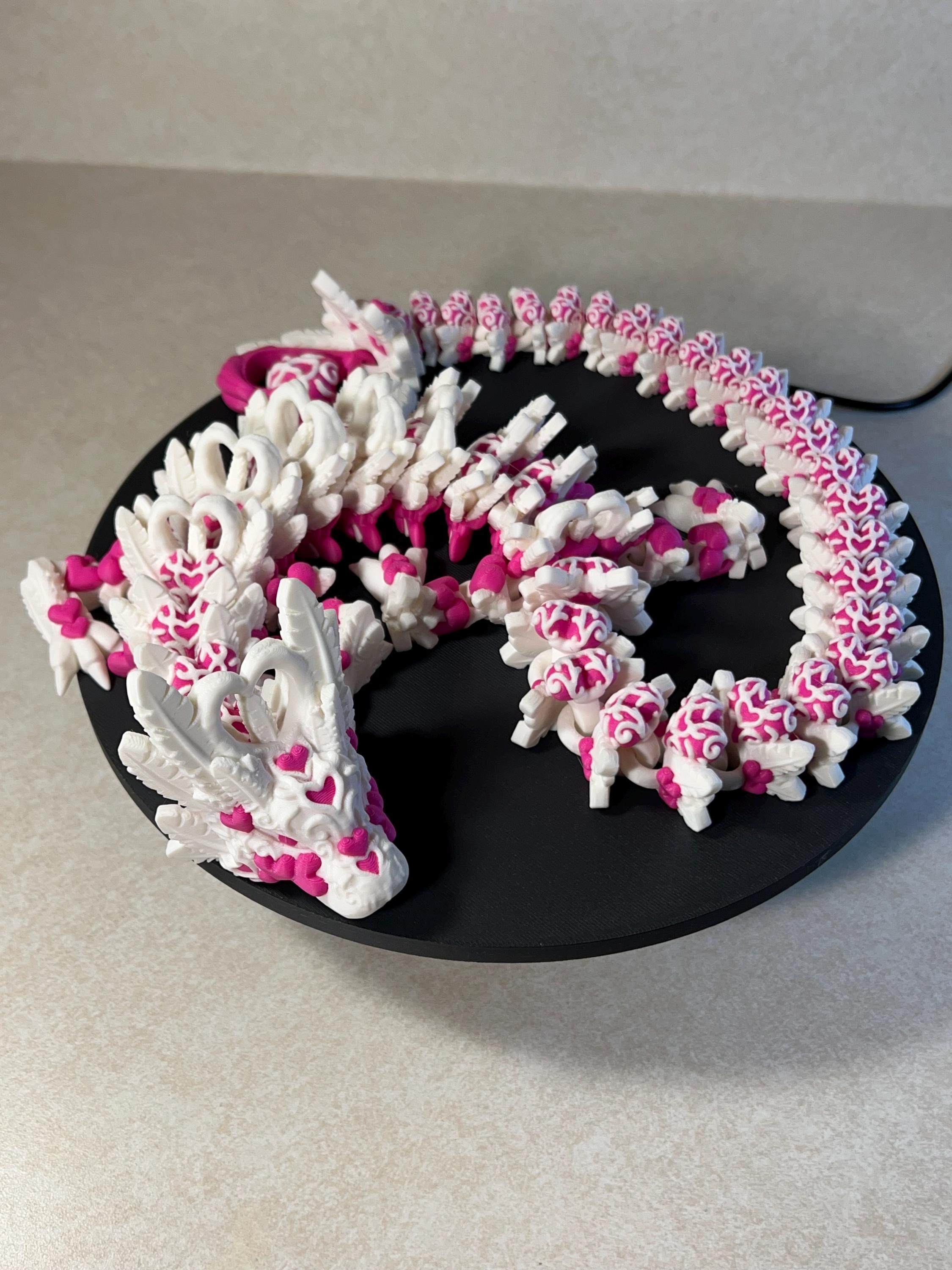 3D printed Light Heart Dragon by Cinderwing3D, Articulated, 2-feet long