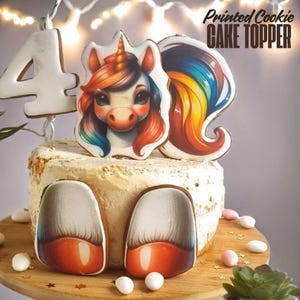 Unicorn Edible Cake Topper for Girl Cake Decoration, Decorated cookie, Food Print decor, Baby Shower & Birthday party
