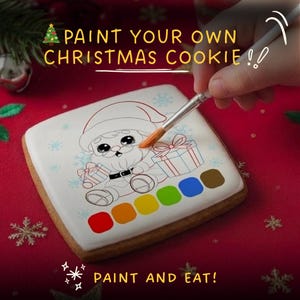 Christmas paint your own cookie kit  | gingerbread gift for children | party favors