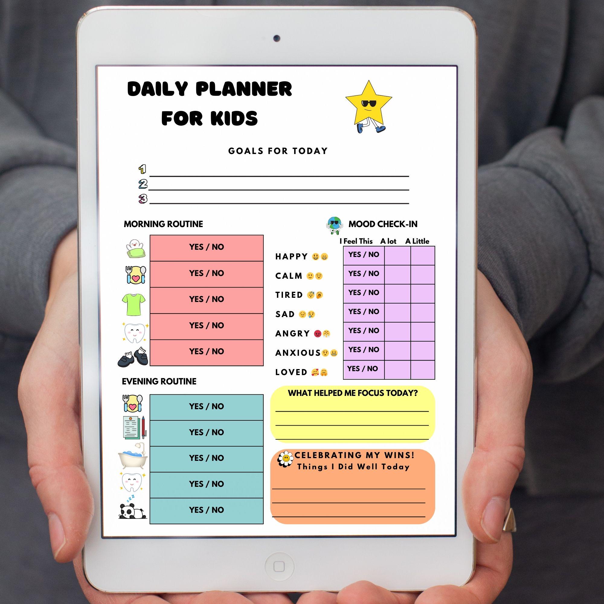 Kids Visual Routine Day Chart for ADHD | Cute & Colorful Daily ...
