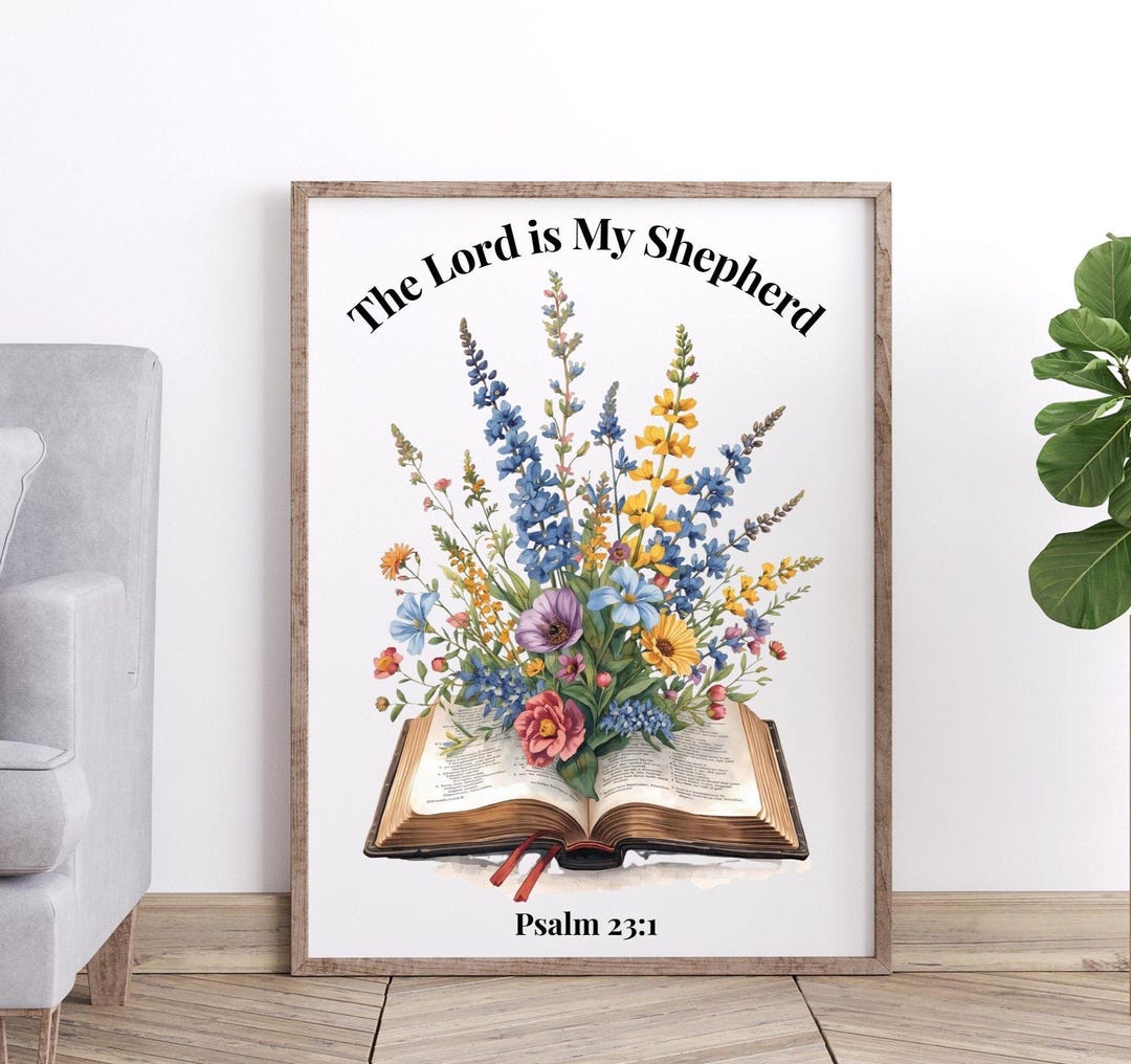 The Lord is My Shepherd Wall Art | Psalm 23:1 Bible Verses Print ...