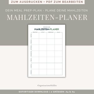Könnte beinhalten: Ein druckbarer Mahlzeitenplaner mit wöchentlicher Aufteilung. Der Planer ist in Abschnitte für Frühstück, Mittagessen, Abendessen und Snacks unterteilt. Die Wochentage sind auf der linken Seite des Planers aufgelistet, und die Mahlzeitenkategorien sind oben aufgelistet. Der Planer trägt den Titel "Wochenlicher Mahlzeiten-Planer".