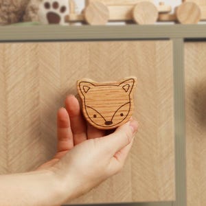 Solid Oak Animal Drawer Knobs: Nursery Decor Kids&#39; handles for drawers and Cabinets