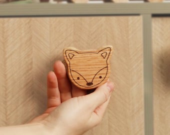 Tiradores de cajón de animales de roble macizo: decoración infantil Tiradores infantiles para cajones y armarios