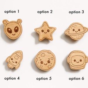 Tiradores de cajón de roble macizo: tiradores infantiles para cajones y armarios. Decoración infantil. oak