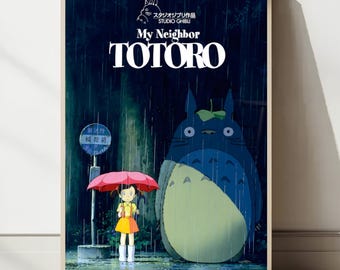 Mein Nachbar Totoro druckbare Poster, Anime Wandkunst, Dekoration, digitaler Download