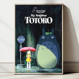 Il mio vicino Totoro, poster stampabile, decorazione murale anime, arredamento per la casa, download digitale