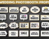 Wedding Photo Booth Props: Team Bride, Groom, & Funny Signs (Digital Download)