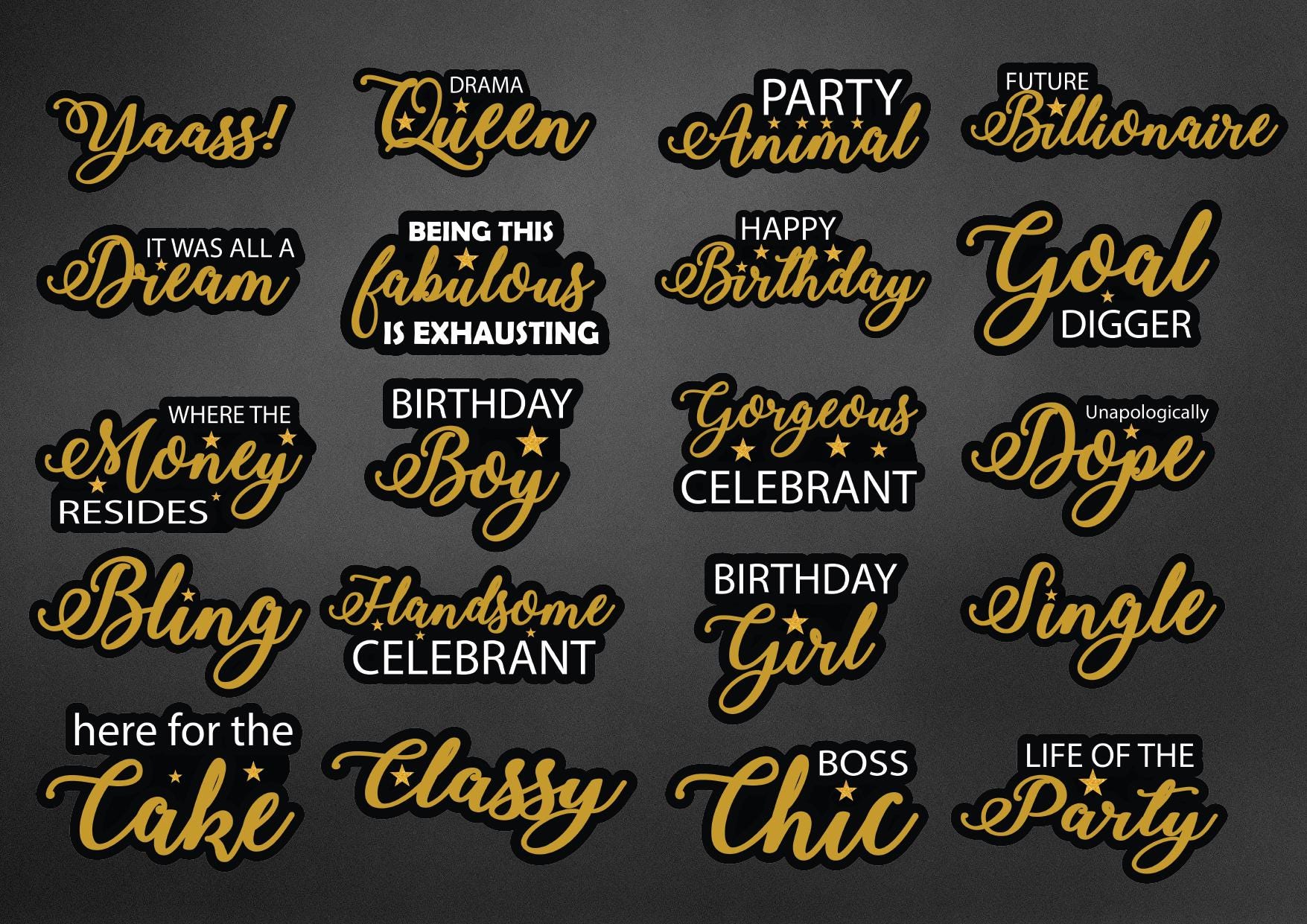 Birthday Photo Booth Prop Printables, Happy Birthday Party Props ...