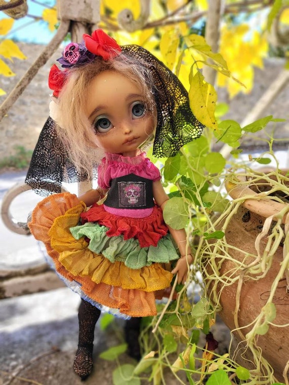 Dress poulpy outfit doll dress blythe dall garment doll 16 bjd Dress poulpy outfit doll dress blythe dall garment doll 16 bjd