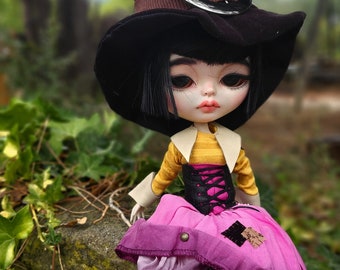 Robe blythe outfit doll dress vêtement  doll 1/6 bjd sorcière witch