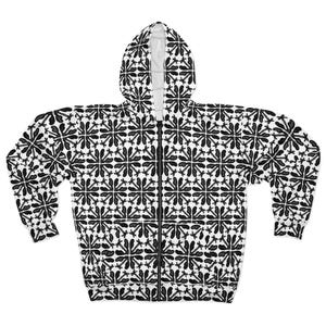 Unisex Zip Hoodie (AOP) - Palm Black