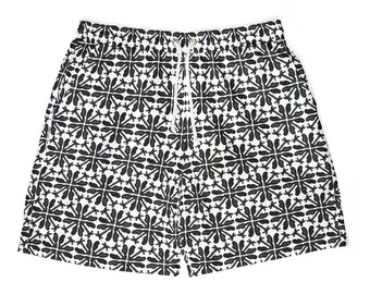 Unisex Swim Shorts (AOP) - Palm Black