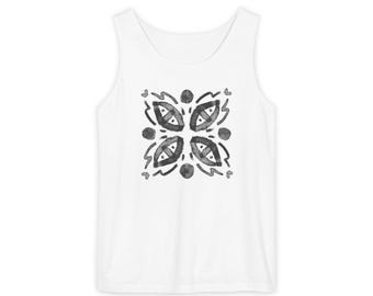 Unisex Garment-Dyed Tank Top - Poke Black