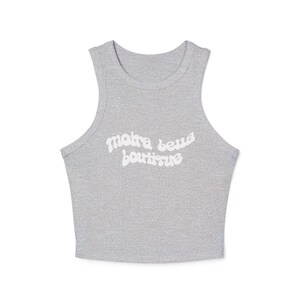 Women&#39;s Micro Rib Racer Tank Top - Logo White